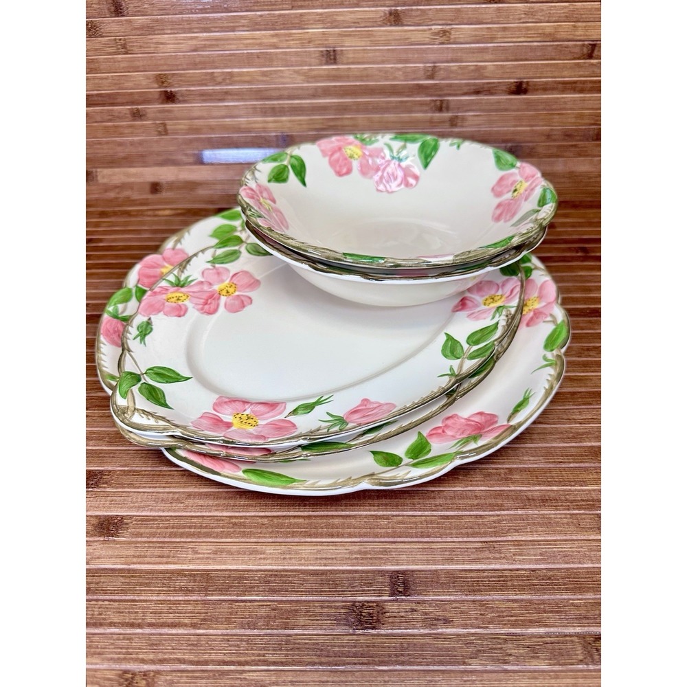 True Vintage Franciscan Desert Rose USA Serving Set 3 Platters 2 Veggie Bowls